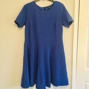 Textured Stripe Fit & Flare Dress by Eloquii